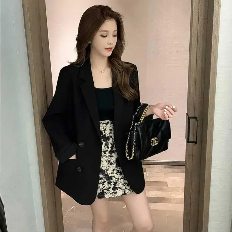 Insozkdg Spring Autumn Blazer Women Clothing Casual Curvy Women's Chic Blazer Street Style Universal Jacket Top Hot Sale New