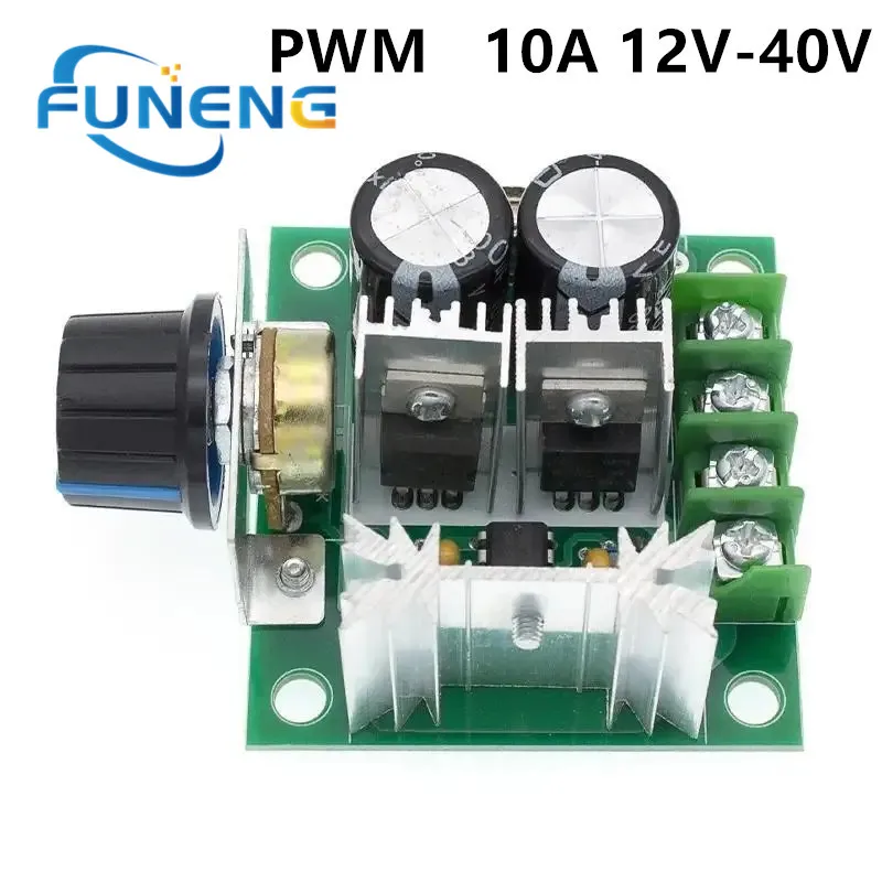 12V-40V 32V 10A Auto PWM DC Motor Speed Controller Regulator Governor with Knob Switch Volt Regulator Dimmer 400W Board Module