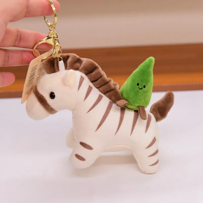 ตุ๊กตาม้าลายการ์ตูน ตุ๊กตาเชือกดึง ของเล่นตุ๊กตาขนนุ่ม พวงกุญแจม้า ของตกแต่งกระเป๋า ที่แขวนกระเป๋าเป้