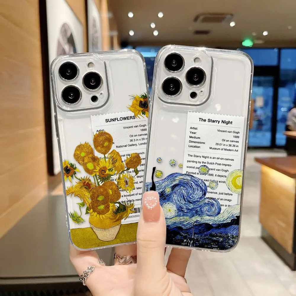 

Sunflowers The S-Starry Night Art Phone Case For Xiaomi POCO X7 X6 X5 X4 X3 NFC GT F3 F5 M4 M3 11 11T PRO LITE Clear Case Shell