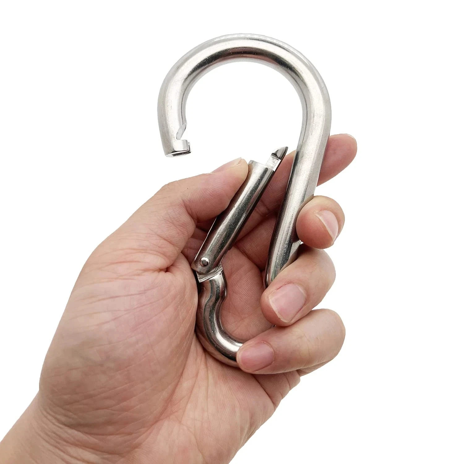 304 Stainless Steel Spring Snap Hook - Key Ring Buckle Outdoor 300 Lbs Heavy Duty Safety Hook Hoist Buckle Chain Buckle Pet Rop