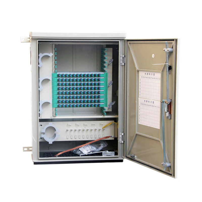 Outdoor Wall-mounted Fully Equipped 96 Core Fiber Optic Splice Outdoor Cabinet