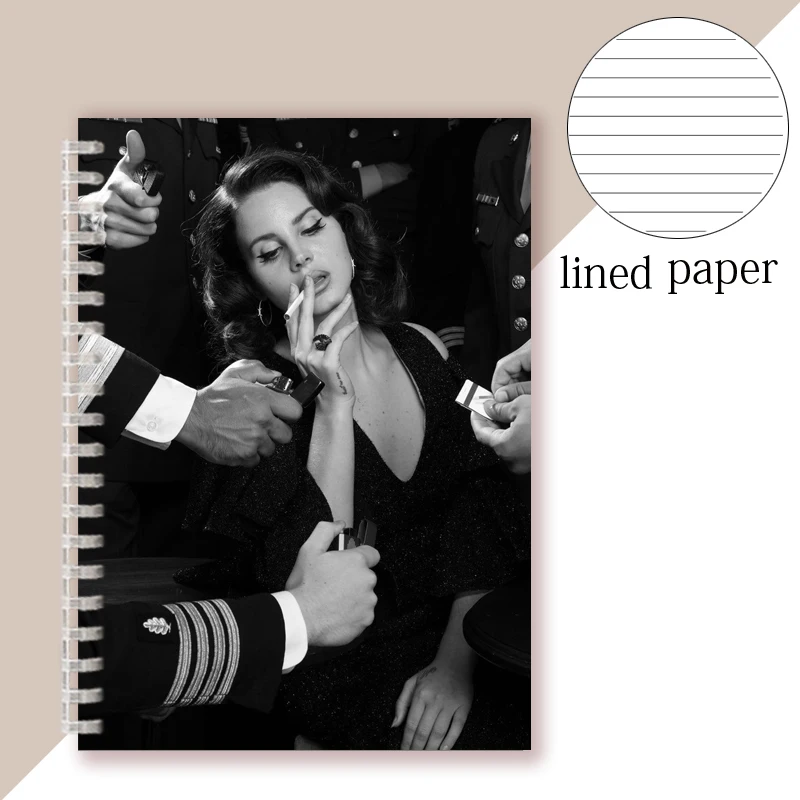 A5 Spiral Notebook Lana Del Rey Printed Graphic Hipster Girls Fashion Casual Planner Agenda Plastic Rings Binder Note Book Gifts