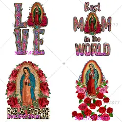 Digital Print Transfer Film Religious Christian Faith Transfers for Clothes Bebe Abuela Our Lady Virgen de Guadalupe Mom Gigi