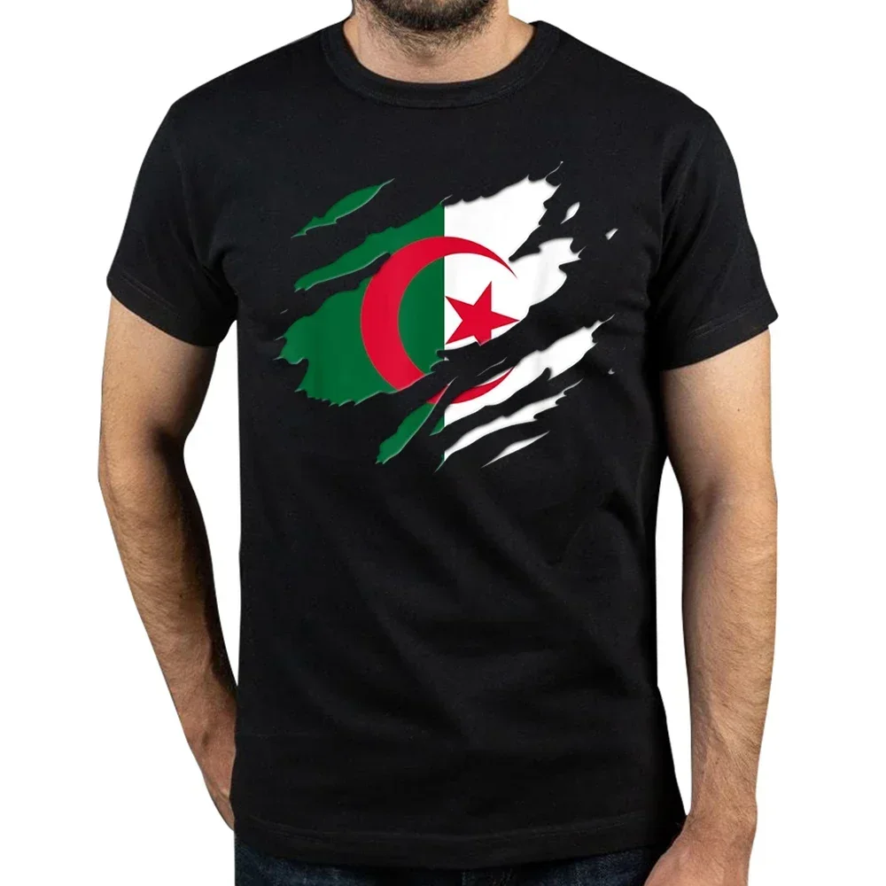 Men Clothing Funny Proud Algeria Algerian Flag T Shirt Round Neck Short-Sleeve Fashion Tshirt Clothing Casual Basic Summer Tee