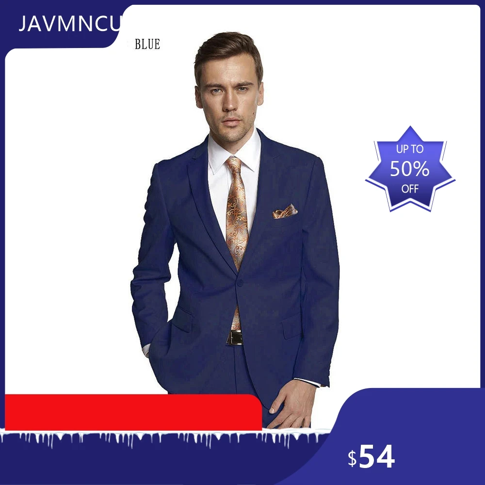 Men's Slim Fit 2-Piece Suit, Single Button Business Casual, Wedding Groom Groomsmen Formal Wear, Export Quality