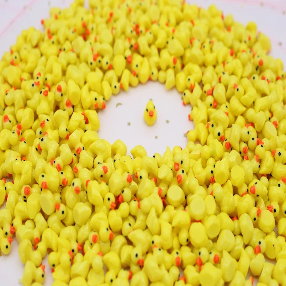 10Pcs Cute Mini Yellow Duck Moss Micro Landscape Ornaments Succulent Decoration Resin Creative Crafts Animals Miniature Figurine