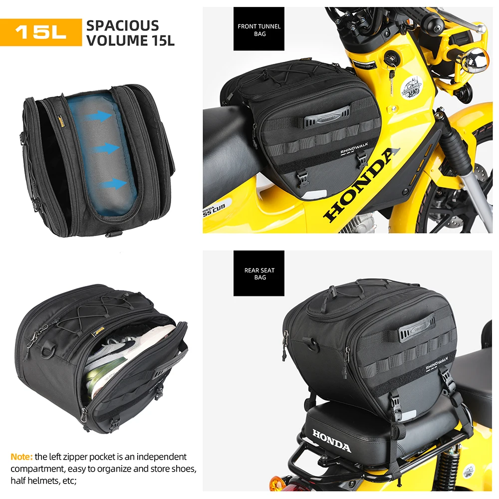 Rhinowalk Motor Tunnel Bag Fit For Scooter/Underbone Motorcycle
