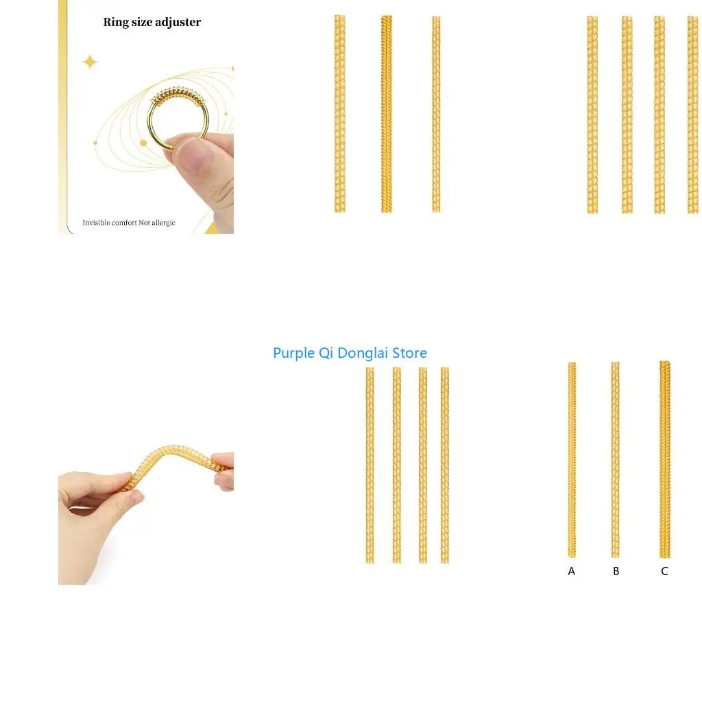 L21E 4 Pieces/set Jewelry Tools Base Ring Adjuster Gold Color Ring Tightener Resizing Tool Jewelry Ring Guard 3/5mm