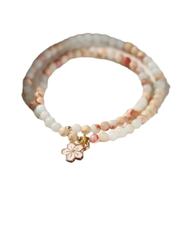 UMQ Cherry Blossom Stone Flower Bracelet Women's Beaded Mori Chinese Style Girlfriends Bracelet