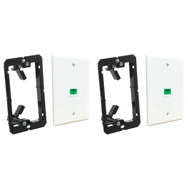 CJSD-2X 1 Port Fiber Wall Plate SC APC Simplex Fiber Optic Wall Plate Optical Wall Plate With 1-Gang Mounting Bracket,A