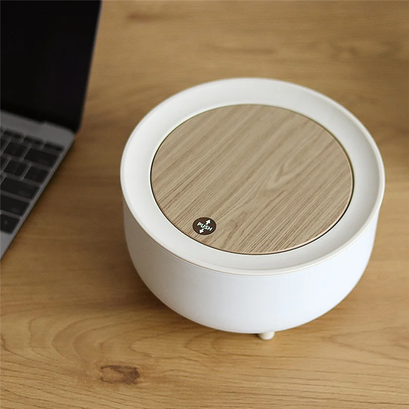 

A97Z Desktop Paper Basket With Lid, Tall Press Small Trash Can, Suitable For Living Room, Office Trash Can With Lid