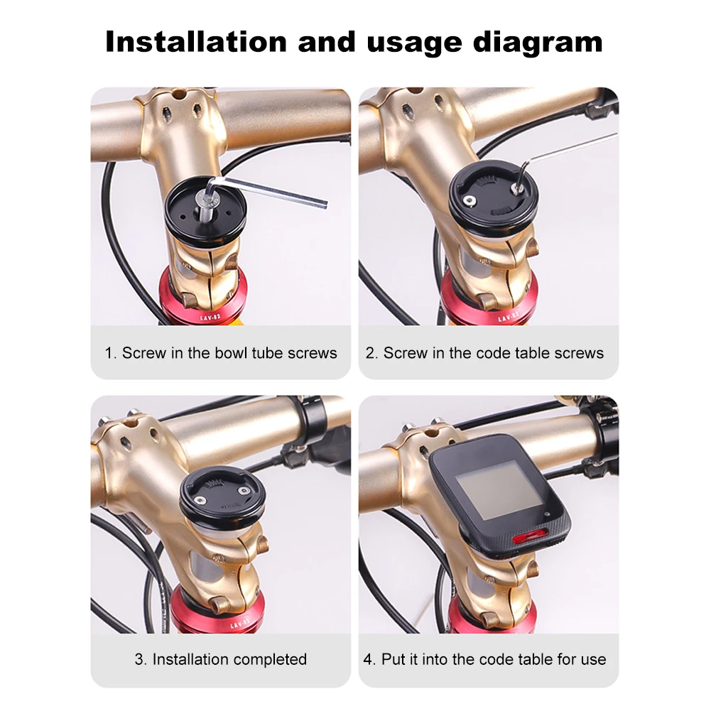 حامل كمبيوتر للدراجة مقاوم للماء MTB رمز الدراجة متر تحديد قاعدة خفيفة الوزن ملحقات الدراجة الخارجية #4