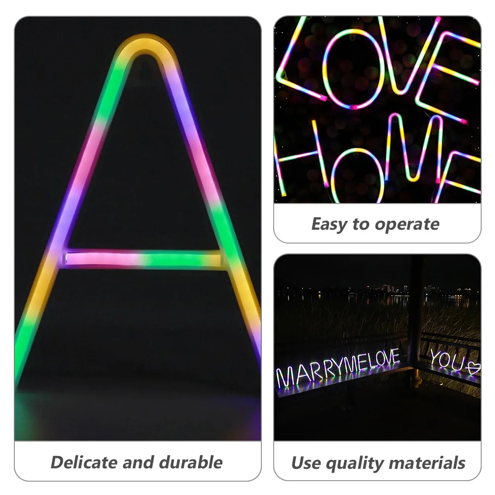 

Neon Atmosphere Lamp LED Night Light Creative English Letter Decorative Lamp Gentle Healthy Lighting Components Dual Powered