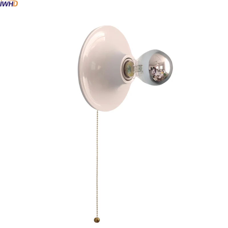 

IWHD Interior Design LED Wall Light Mirror Bathroom Bedroom Reading Lighting White Iron Bedside Wall Lamp Inside Applique Murale