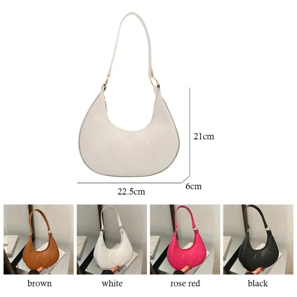 Casual Solid Color Shoulder Bags Soft PU Leather Commuting Handbags Underarm Pouch Women