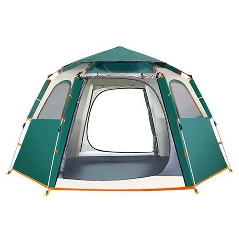Oxford Double Layer Extended Summer Tent Waterproof One Bedroom Outdoor Folding Portable Quick Opening Fully Automatic