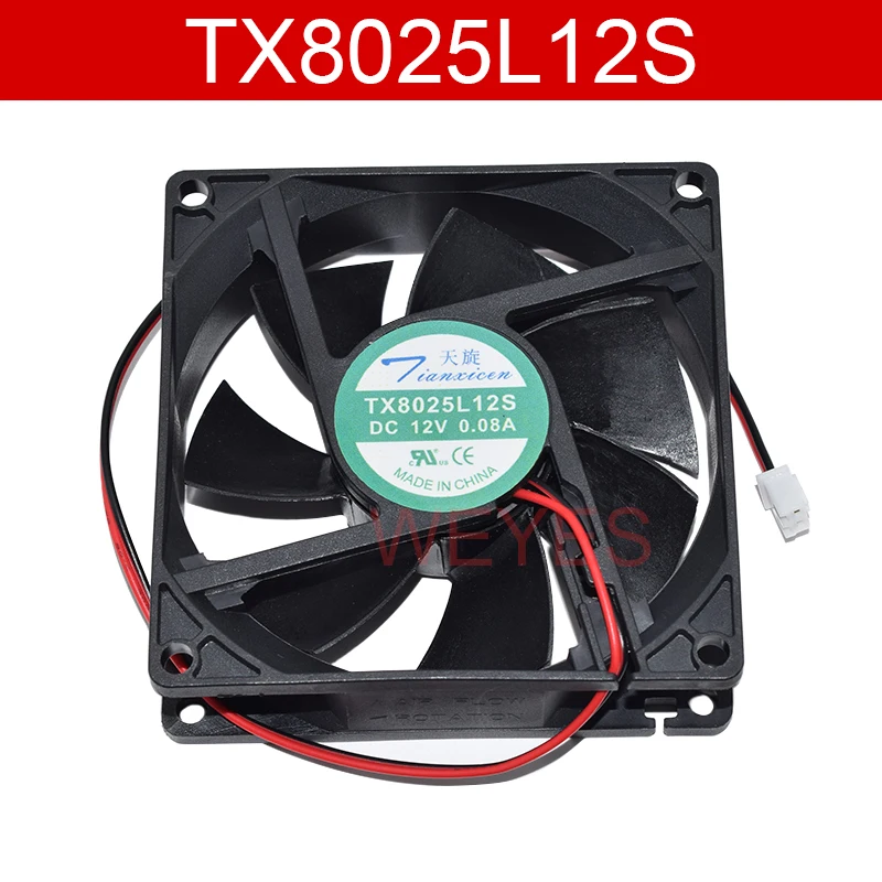 

FOR TX8025L12S 12V 0.08A 80*80*25 8 cm super silent two lines radiating fan