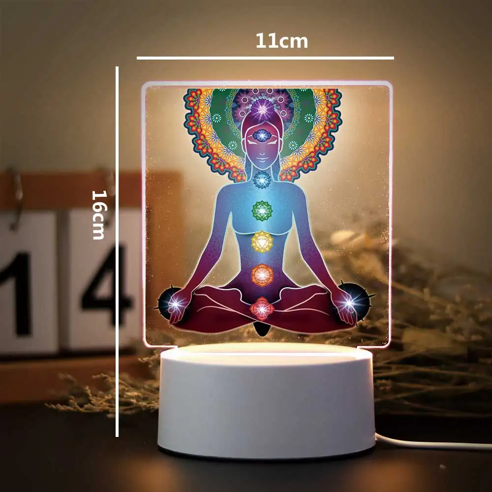 The golden body of Buddha 3D Led Night Light Color Changing 16 Rgb Ambient Lights For Bedroom  Room Decor