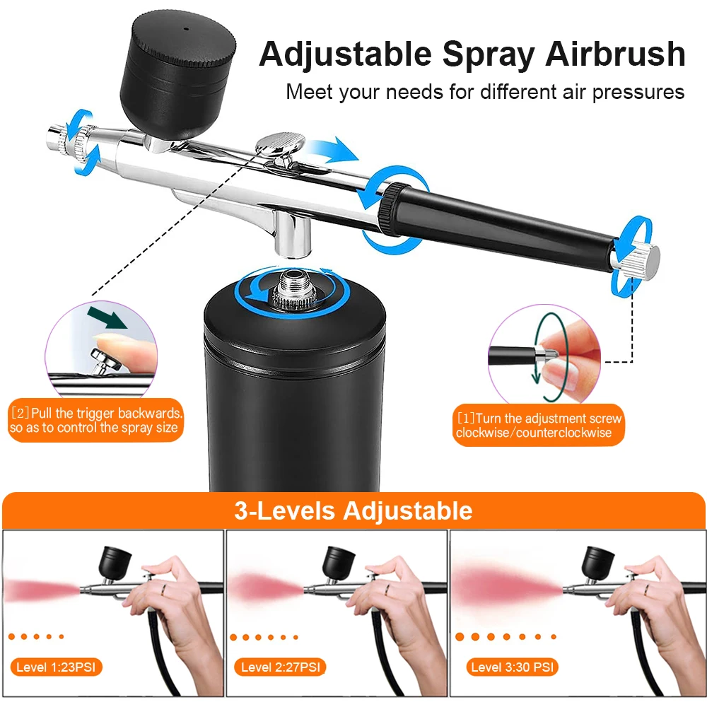 Airbrush Nail Art Painting Kit with Compressor Mini Airbrush for Nail Art Cake Painting Portable Hand Sprayer Gun Airbrush Nail