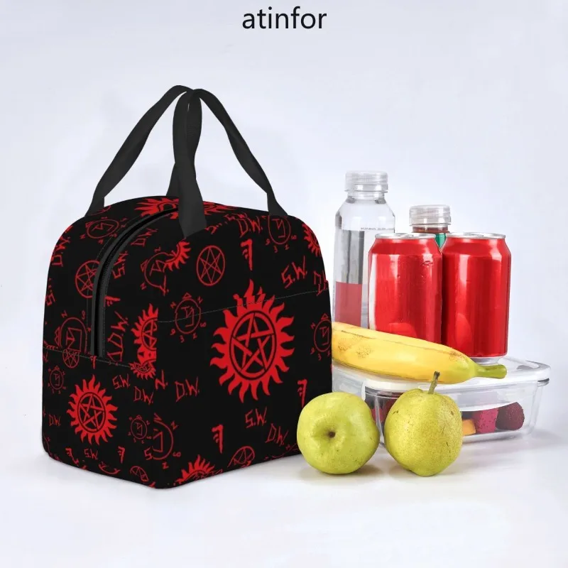 Supernatural Insulated Lunch Bag for Women Leakproof Sam Dean Winchester Cooler Thermal Bento Box Beach Camping Travel