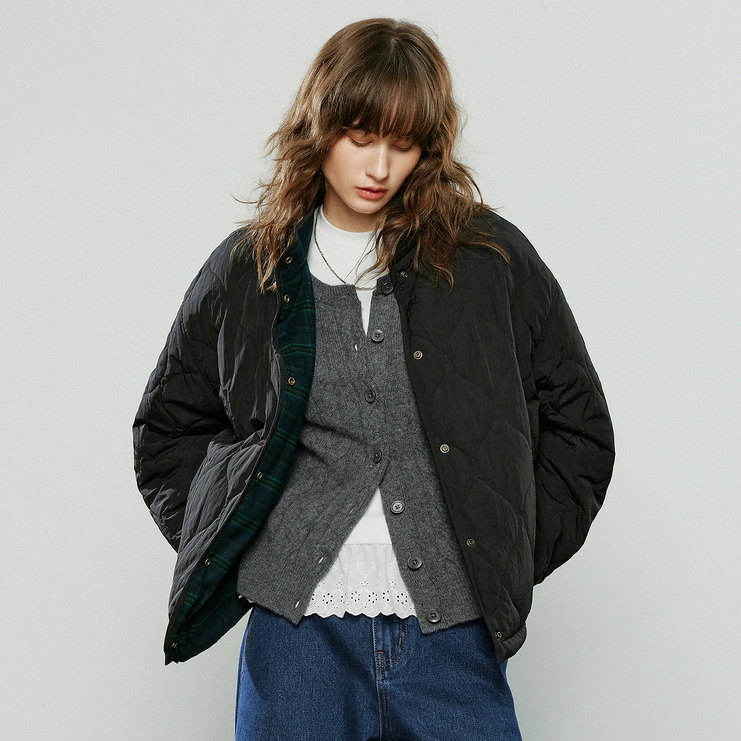 TOYOUTH T-shirt da donna 2025 Inverno Nuovo girocollo simile al cashmere Top con base calda in pizzo impiombato sottile ​