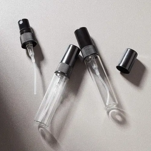 Imagen 2 del producto Mini botella de vidrio rellenable para Perfume, botella atomizadora vacía de viaje, envase de cosméticos, 50 piezas, 3ml - 10ml