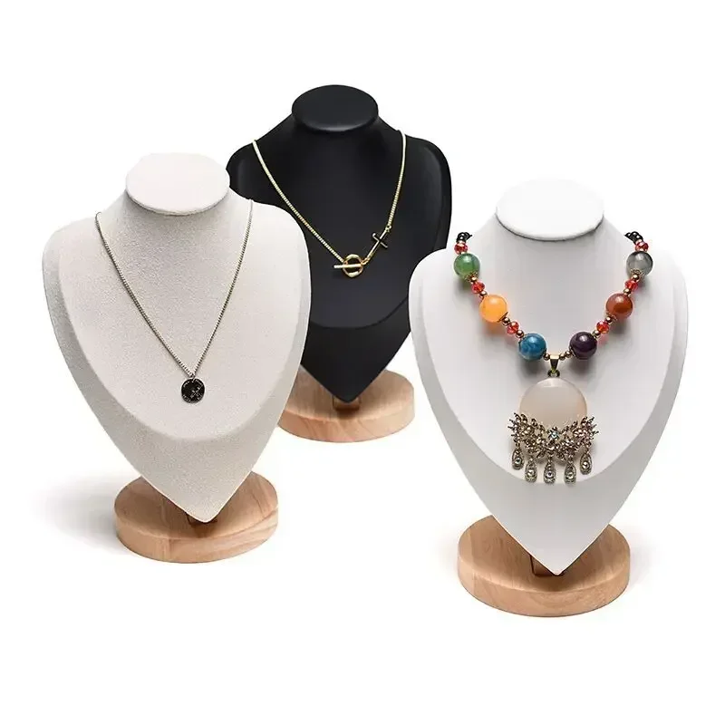 Heart Wholesale 3Pcs/Set Velvet Jewelry Display Model Bust Show Exhibitor Necklace Pendants Mannequin Jewelry Stand Organizer