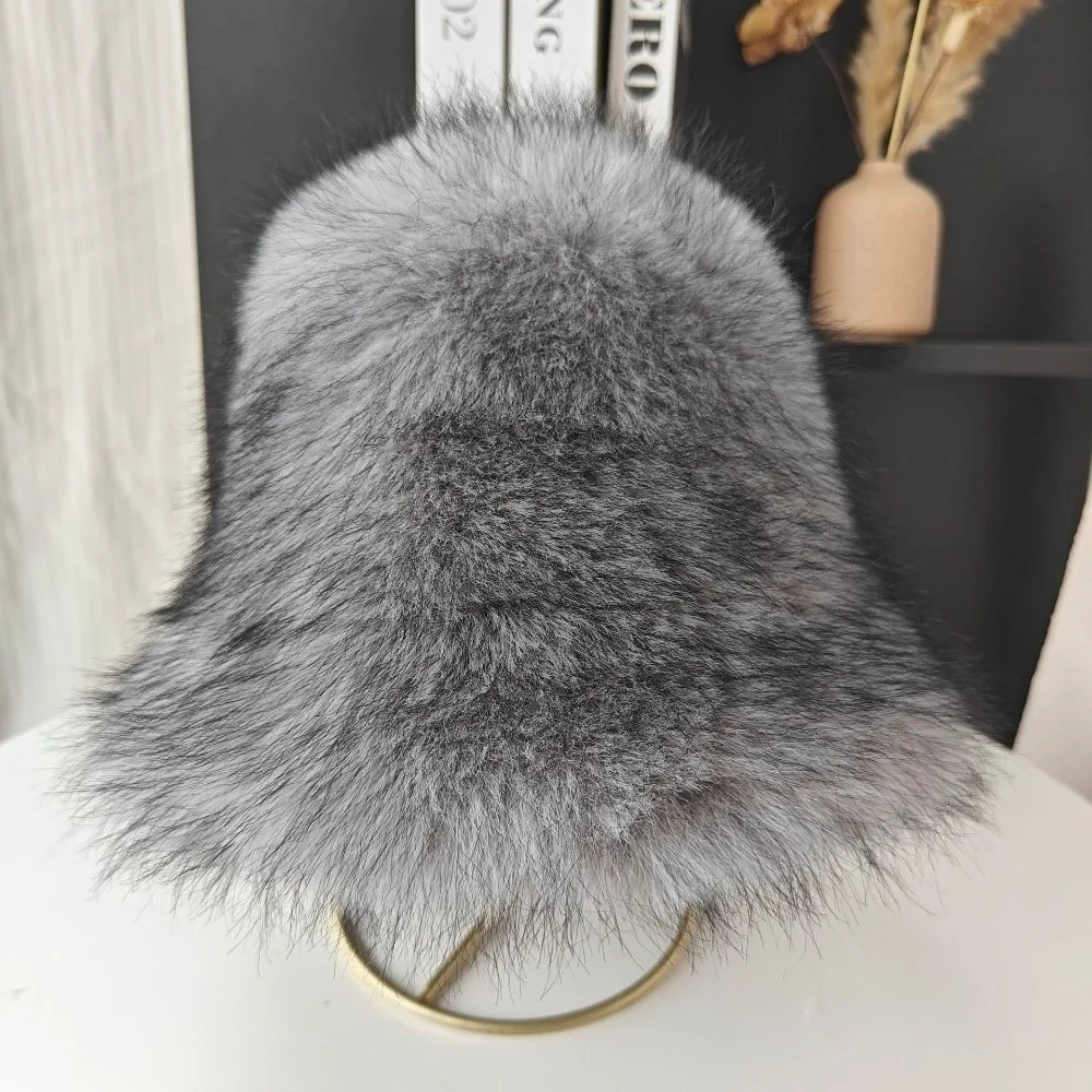 Nouveau chapeau de pêcheur chaud résistant au froid fourrure moelleuse chapeau chaud coupe-vent seau chapeau pour le cyclisme en plein air ski