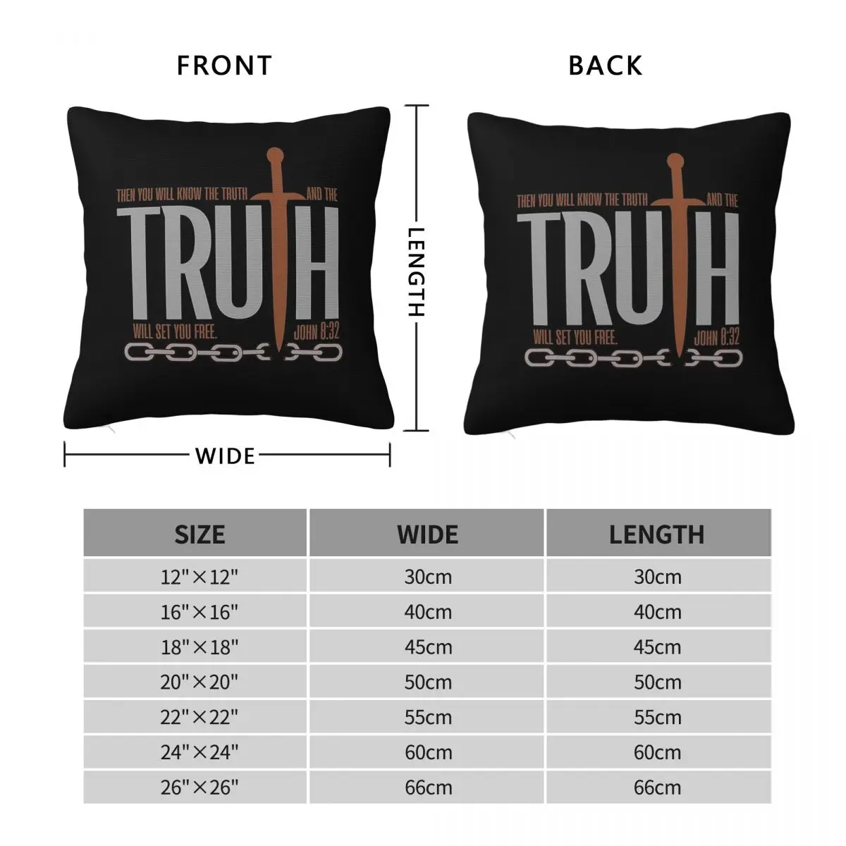 You Shall Know The Truth John Square Pillowcase Polyester Linen Velvet Creative Zip Decorative Home Cushion Cover