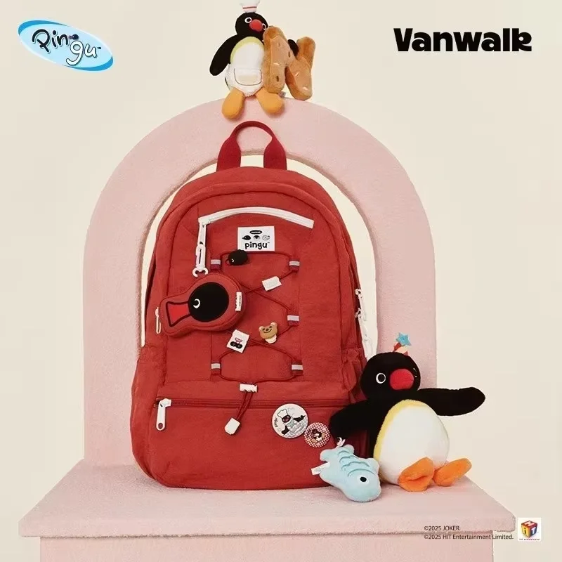 ใหม่ Vanwalk Pingu Penguin กระเป๋านักเรียนขนาดใหญ่กระเป๋านักเรียน Pingu กระเป๋าเป้สะพายหลัง Penguin รุ่น Back To School Season ของขวัญ