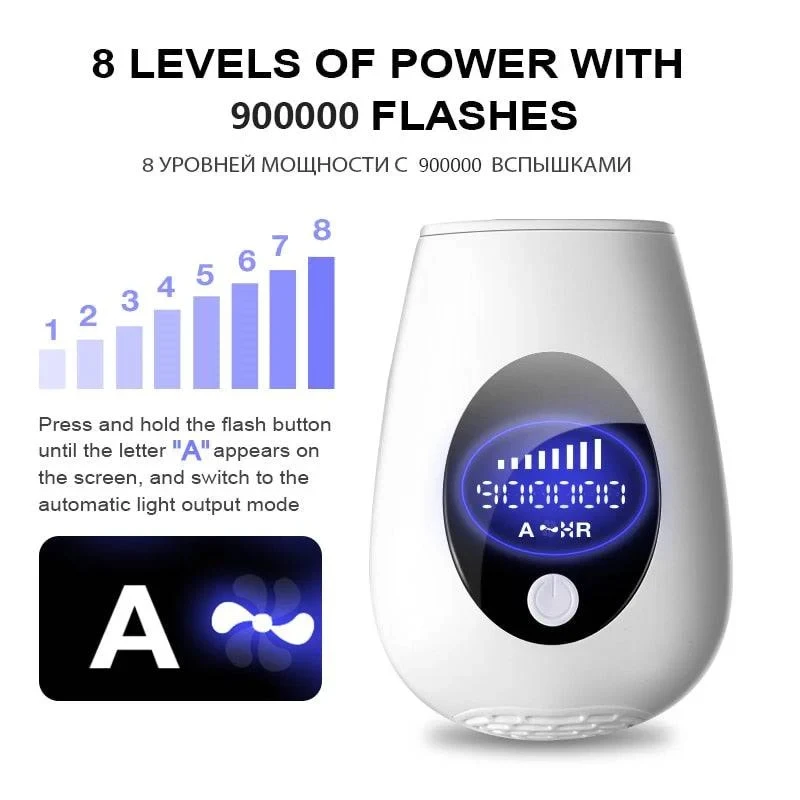 10  Beauty Care IPL Hair Removal Device 990000 Flashes Painless Permanent for Women Face Body Bikini LED Display Home Use
