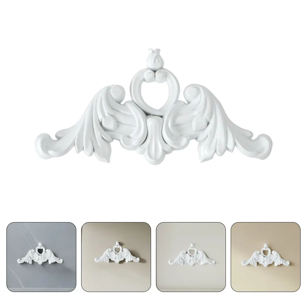 

4pcs Wall Decorative Corner Flowers Vintage Wood Carved PVC Trim for Wall DIY Decoration Elegant Layered Ornament Retro