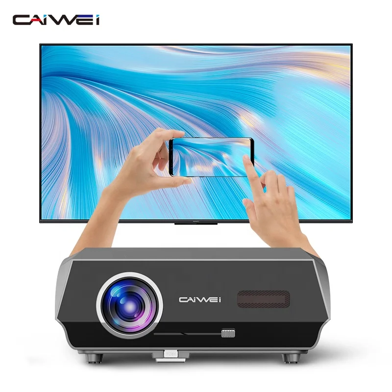 Caiweia12+Q Gray Full HD 14300 Lumens 4k Home And Outdoor Conference Room Cinema Multifunction Projector