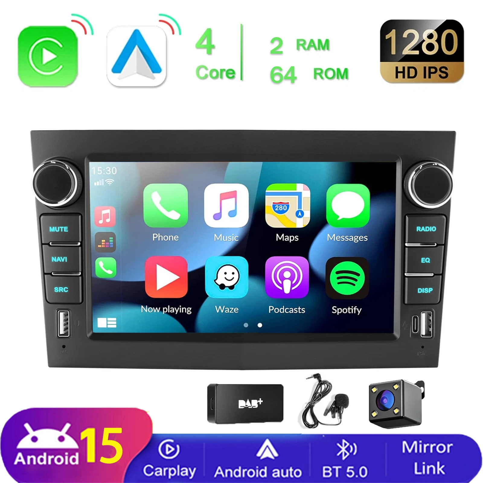 MOPECT 2Din 7“ Android autoradio voor Opel Astra H G J Zafira B Corsa C D Antara Vectra Vivaro GPS RDS Dual USB CarPlay autoradio