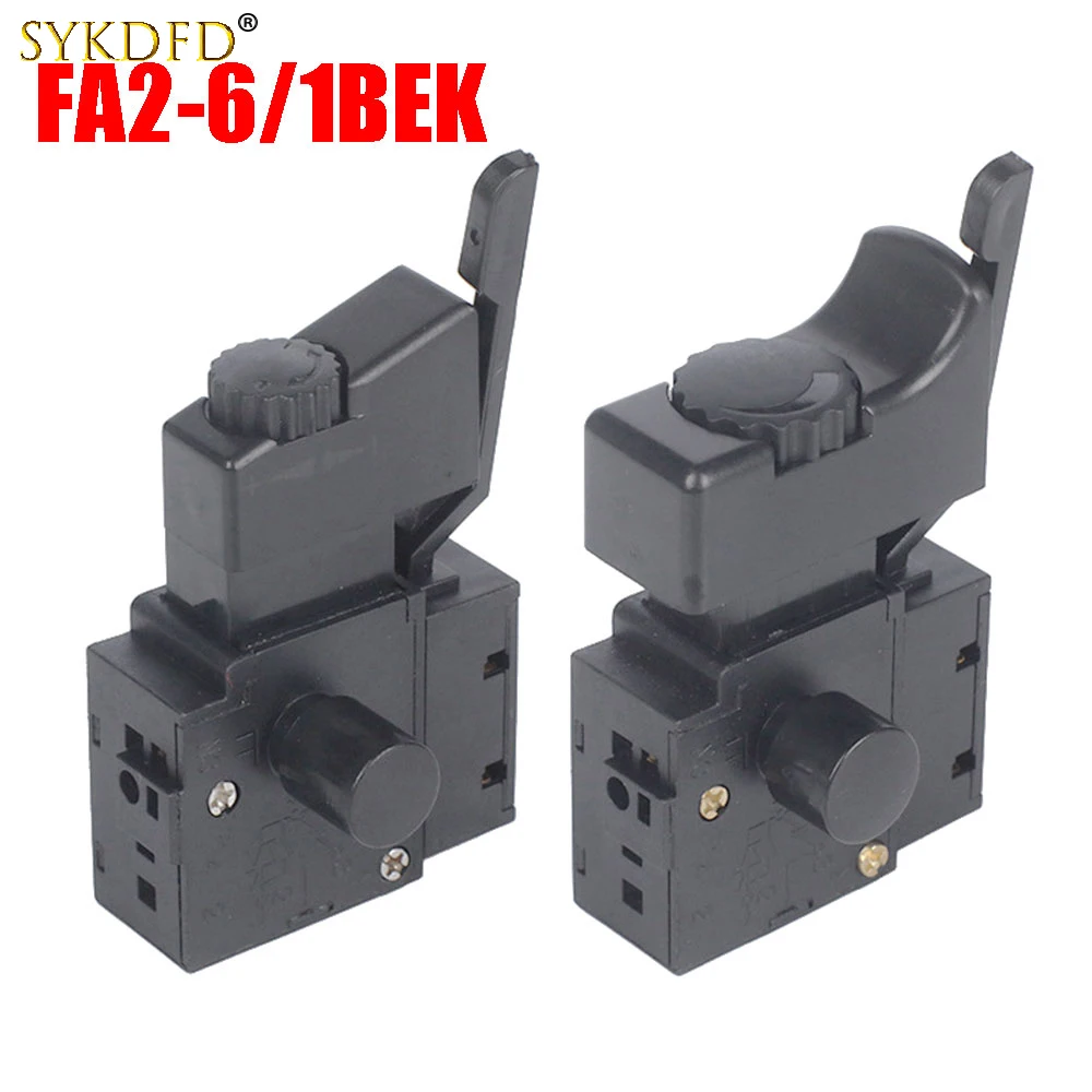 1Pcs FA2-6/1BEK  Power Tool Electric Drill Speed Control Trigger Button Switch 6(6)A 250V