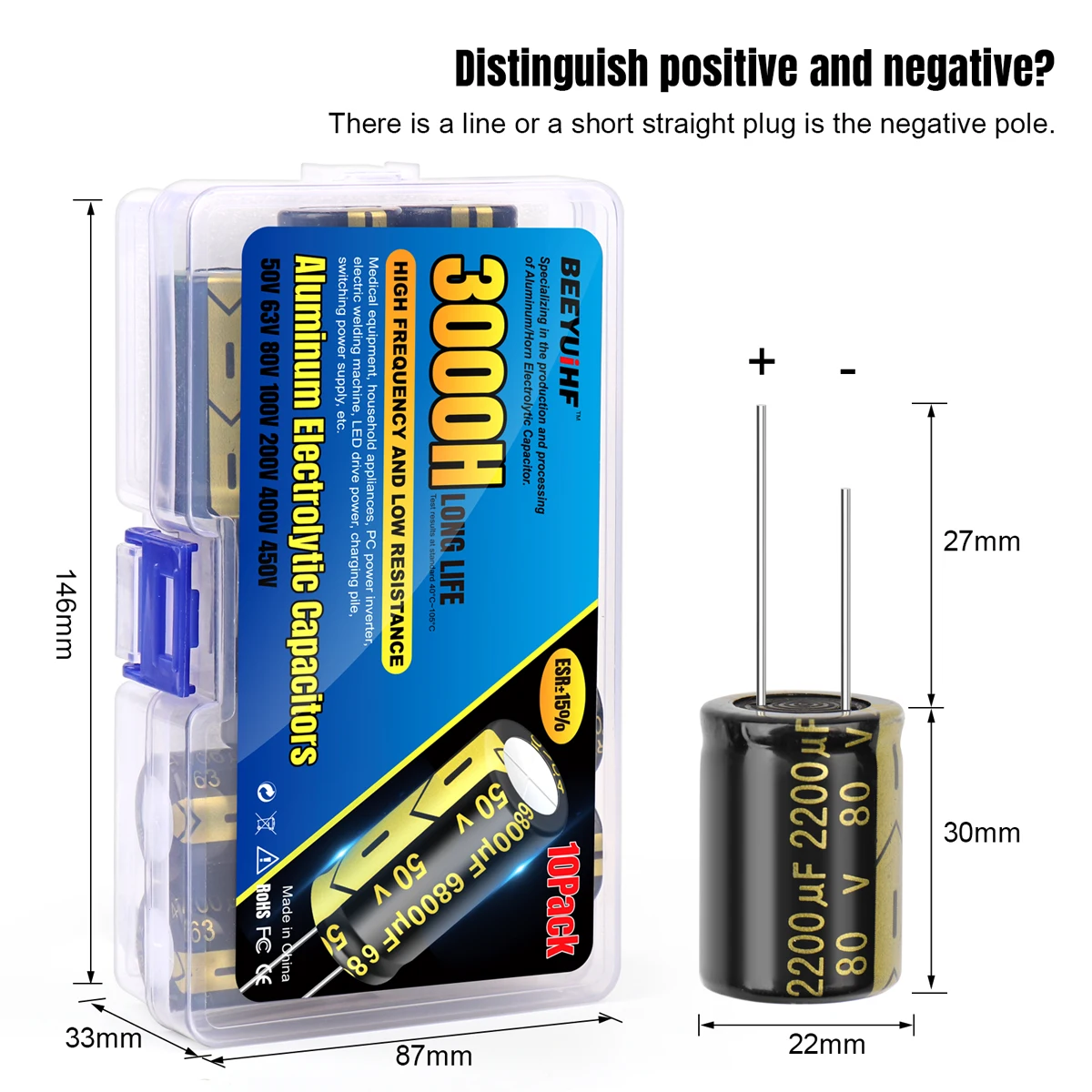 Imagem -06 - Jccon Alumínio Capacitor Eletrolítico Kit 63v1000uf 16x25 Alta Frequência Baixa Esr Capacitores Sortimento Caixa Kits 10 Pcs1000uf