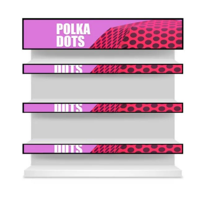 

High Resolution Bar LCD Screen 19.5 24 28.6 36.2 48.8inch Stretched Screen Android Ultra Wide TFT Display for Supermarket