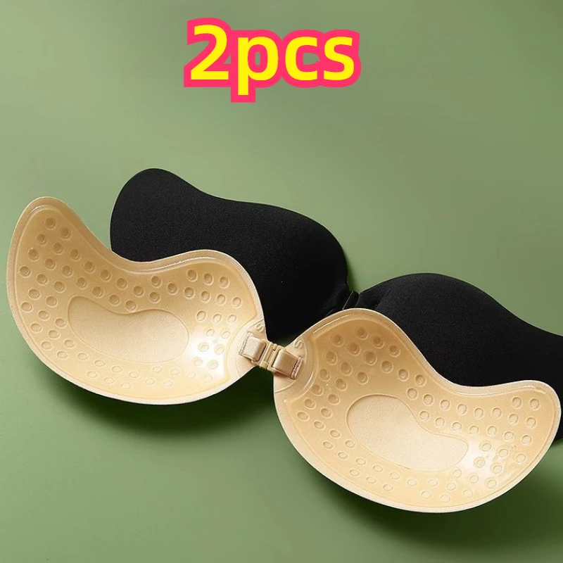 Invisible Strapless Adhesive Stick Bra Strapless Push Up Bras Women Lingerie Seamless Silicone Nipple Covers Bralette Underwear