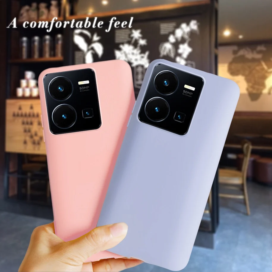 For Vivo Y35 4G Case Luxury Candy Color Full Cover Phone Case For Vivo Y35 2022 Fundas Soft Cover For VivoY35 Y 35 4G Bumper Bag