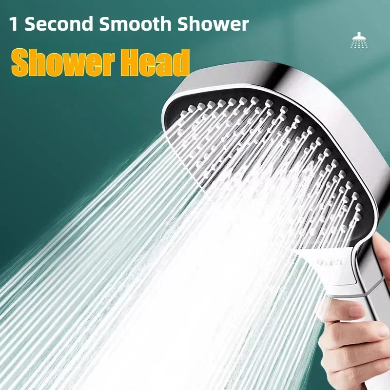 Shower Head Set Large Panel Shower Heads High Pressure 3Modes Adjustable Home ShowerHead Filter Bathroom Accessories Shower Head