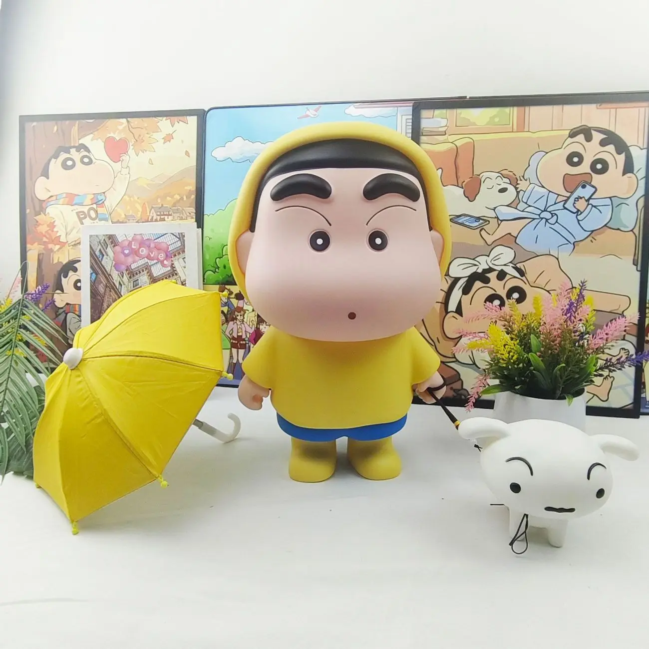 Figura de Anime de Crayon Shin-Chan de 35-40 cm, Tamaño Extra Grande, Ropa Roja, Pijama, Adornos Dinámicos de Superman, Juguetes Modelo, Regalos para Festivales