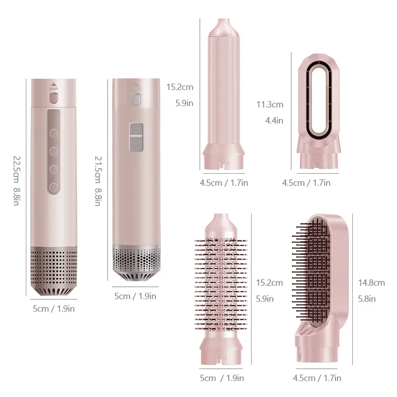 Bestseller 5-in-1 High-speed Hot Air Comb Multi-functional Modeling Hair Dryer Automatic Curling Iron Hair Comb Hair Dryer
