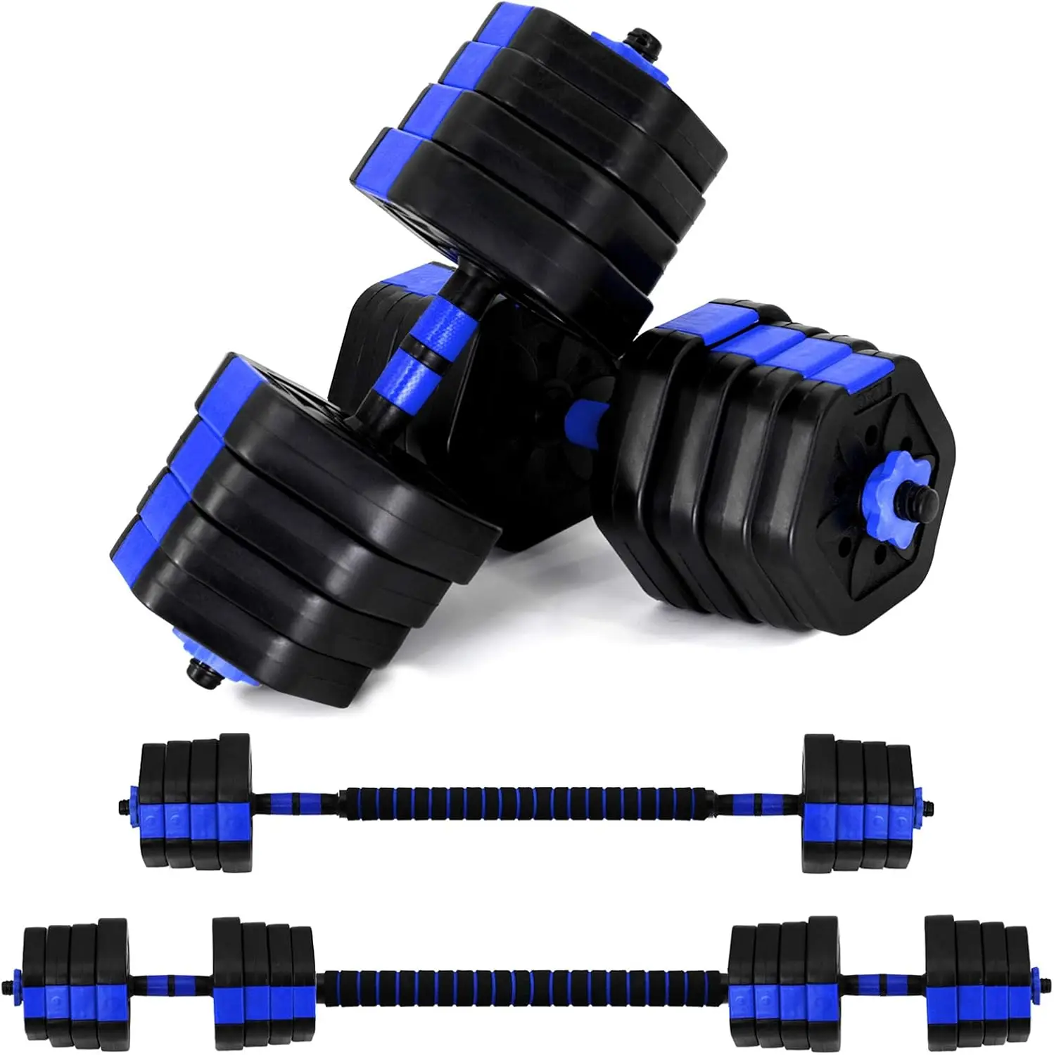 Dumbbell Sets Adjustable Weights, Free Weights Dumbbells Set with Connector, Non-Rolling Adjustable Dumbbell Set, Weights Set fo