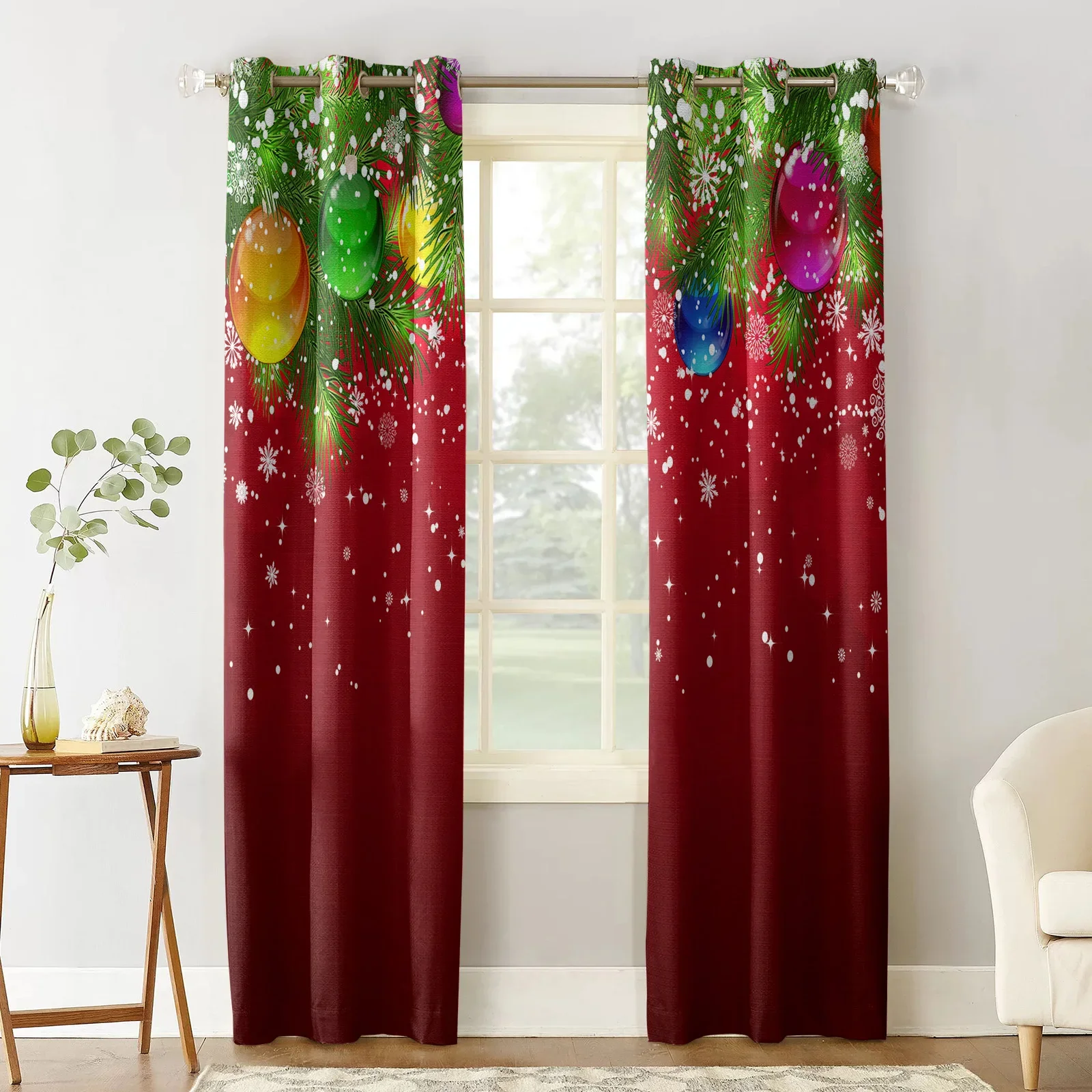 Santa Claus Christmas Decoration Christmas Blackout Curtains 3D Print Window Curtain Bedroom Living Room Decor Window Treatments