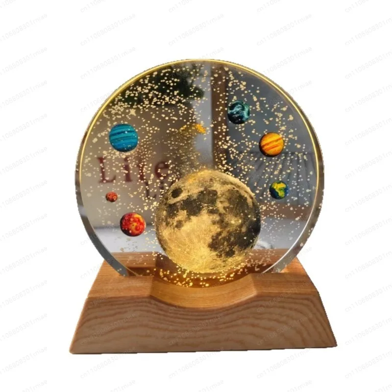 Star Universe Galaxy 3D three-dimensional laser color printing inner engraving crystal ball luminous night light ornament