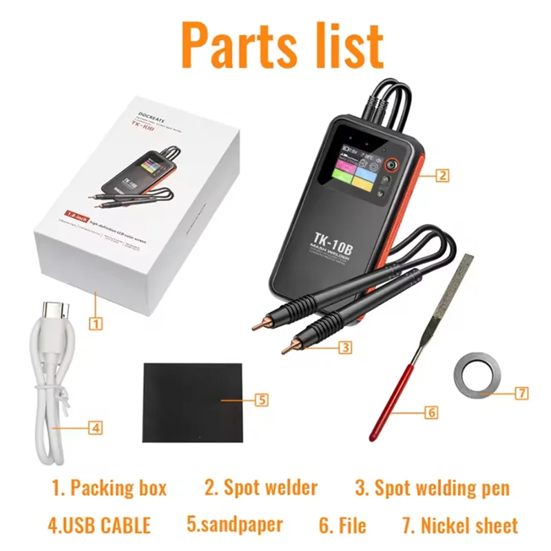 

A02F-TK-10B Portable Professional Handheld Spot Portable Spot Welder Color Display Welding DIY Mini Welding Machine
