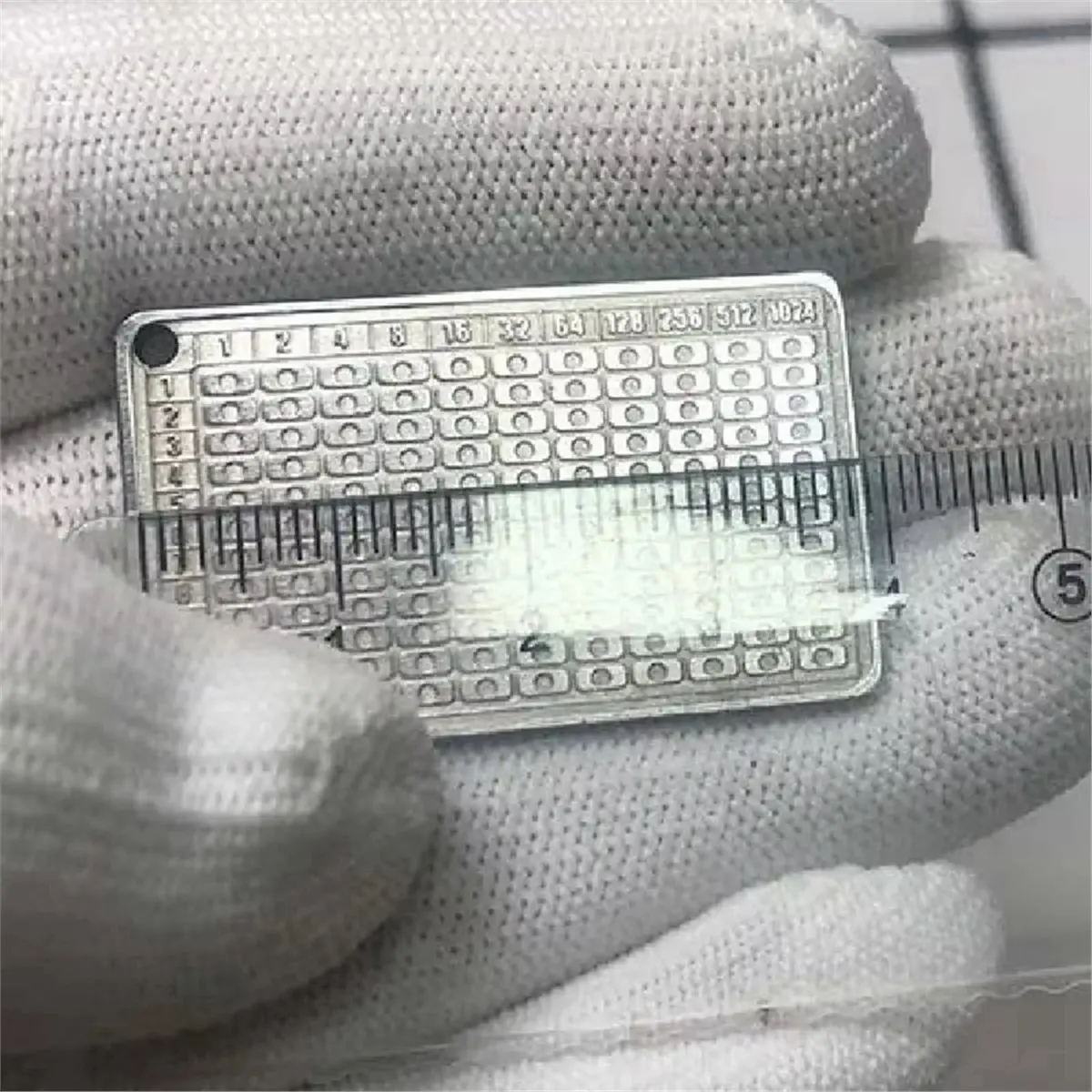 A003 Steel Bitcoin Wallet Mnemonic Phrase Steel Plate, 304 Stainless Steel, BIP39 Dot Matrix, 12-Bit Password Record, Binary