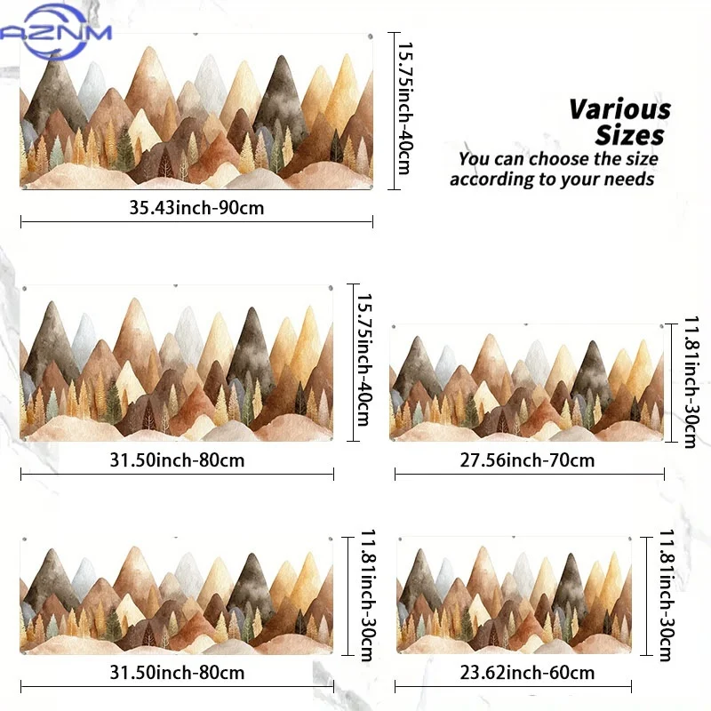 Mountain Tree Watercolor Mouse Pad, Rubber Material, Multiple Specifications Available, Ideal for Programmers & Gamers, Perfect