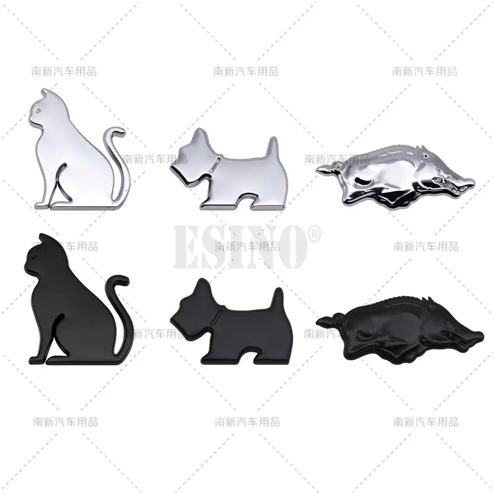 

Car Styling 3D Lovely Dog Cat Wild Boar Metal Zinc Alloy Rear Trunk Fender Adhesive Badge Tailgate Displaceme Decorative Emblem